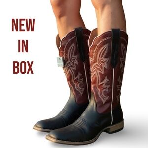 NIB Buck & Brana Women’s Fedra Authentic Leather Cowgirl Boots Size 8 Black